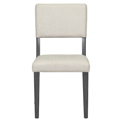 TREXM 5 - Piece Retro Round Dining Table Set with Curved Trestle Style Table Legs and 4 Upholstered Chairs for Dining Room (Dark Gray) - 1st Choice Furniture Direct