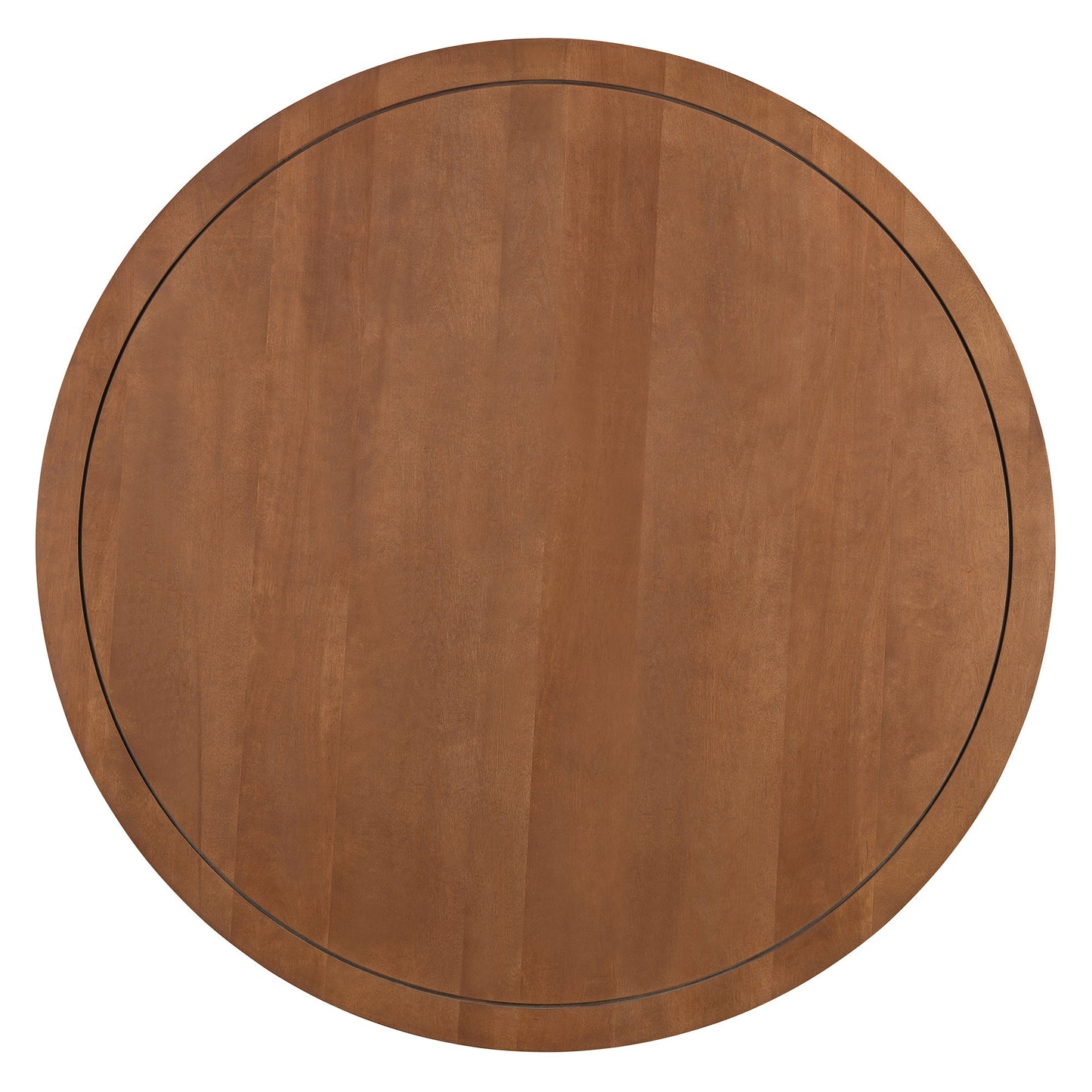 TREXM 5 - Piece Round Dining Table Set for 4, Minimalist Farmhouse Dining Table with 4 Solid Wood Upholstered Chairs, Kitchen & Dining Room Sets (Brown) - 1st Choice Furniture Direct