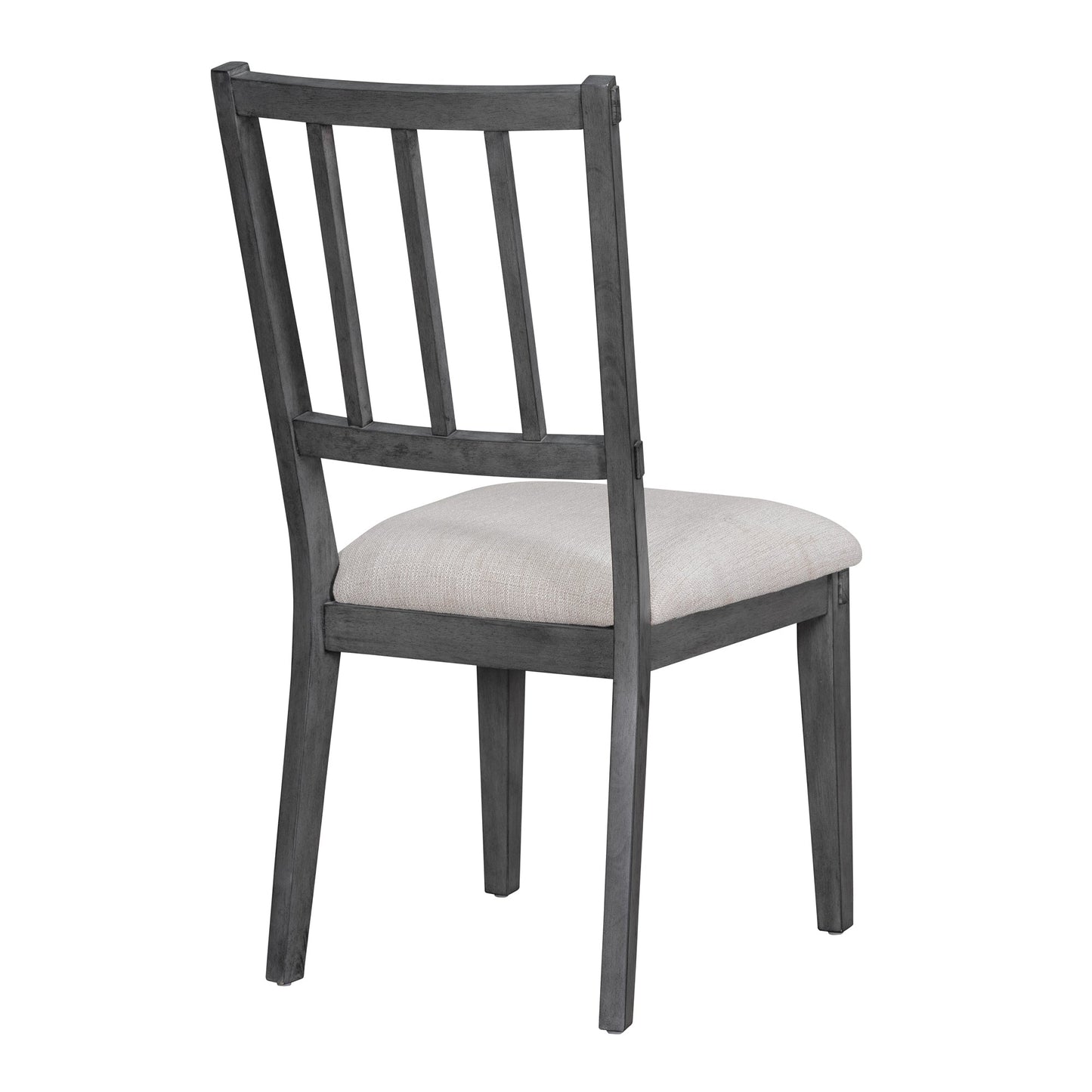 TREXM 5 - piece Rustic Charm Round Dining Set with 3 Upholstered Chairs and Curved Bench for Dining Room, Kitchen and Living Room (Gray) - 1st Choice Furniture Direct