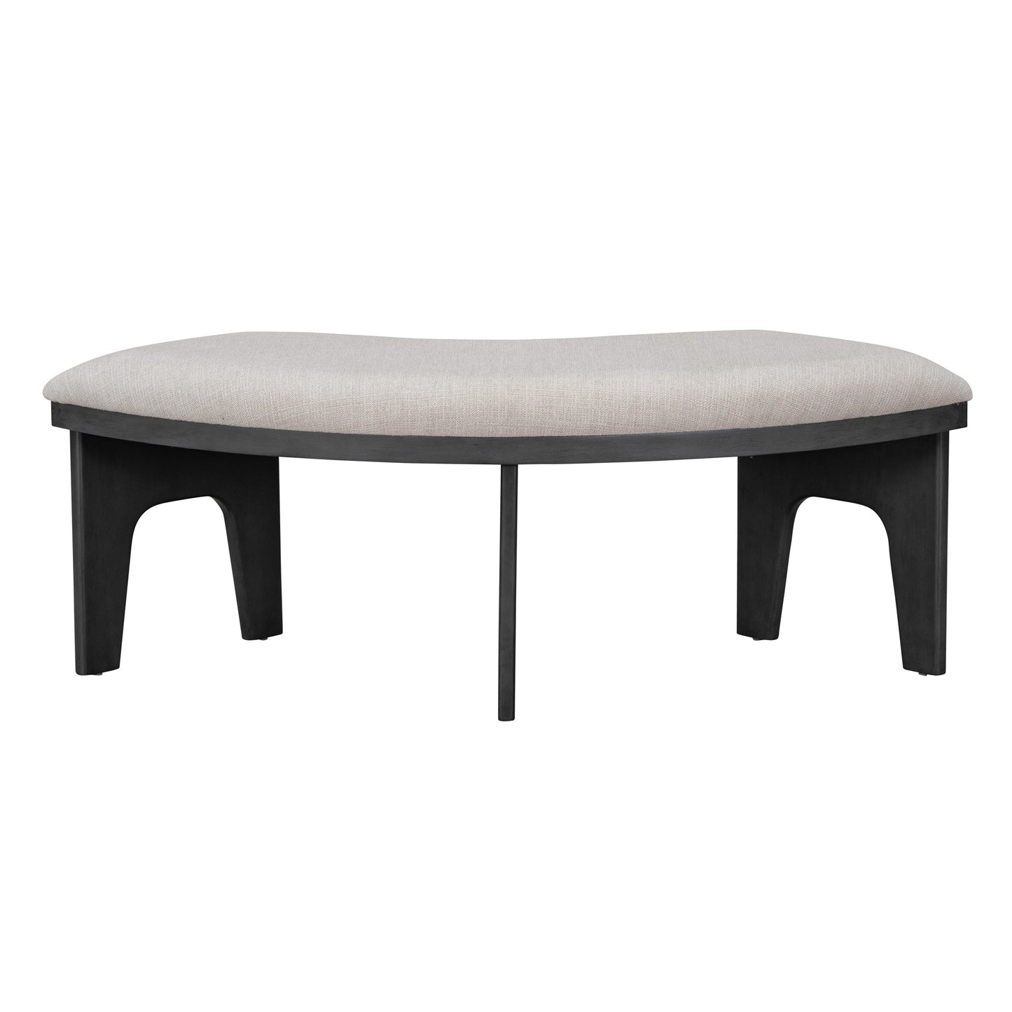 TREXM 5 - piece Rustic Charm Round Dining Set with 3 Upholstered Chairs and Curved Bench for Dining Room, Kitchen and Living Room (Gray) - 1st Choice Furniture Direct