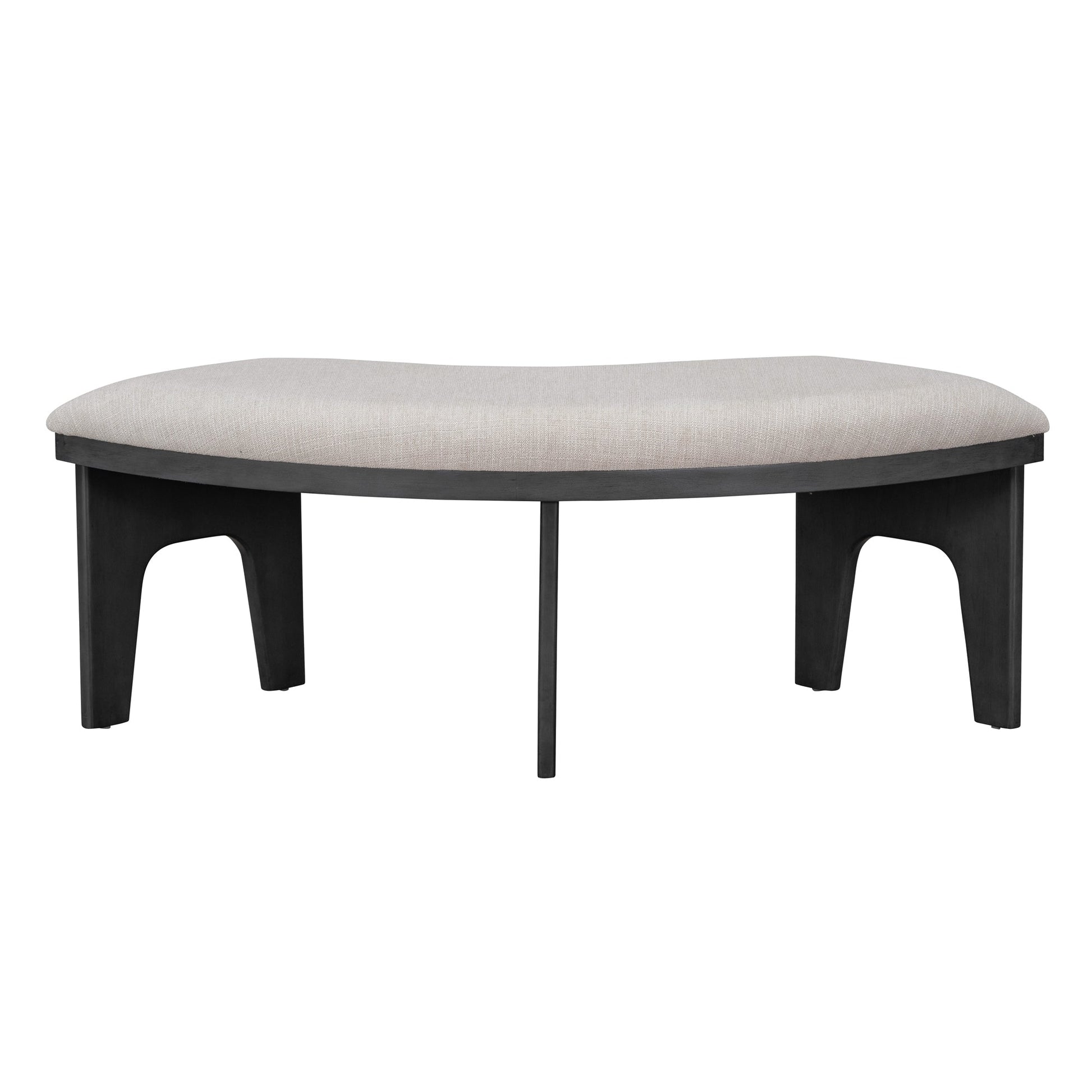 TREXM 5 - piece Rustic Charm Round Dining Set with 3 Upholstered Chairs and Curved Bench for Dining Room, Kitchen and Living Room (Gray) - 1st Choice Furniture Direct