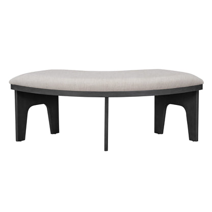 TREXM 5 - piece Rustic Charm Round Dining Set with 3 Upholstered Chairs and Curved Bench for Dining Room, Kitchen and Living Room (Gray) - 1st Choice Furniture Direct