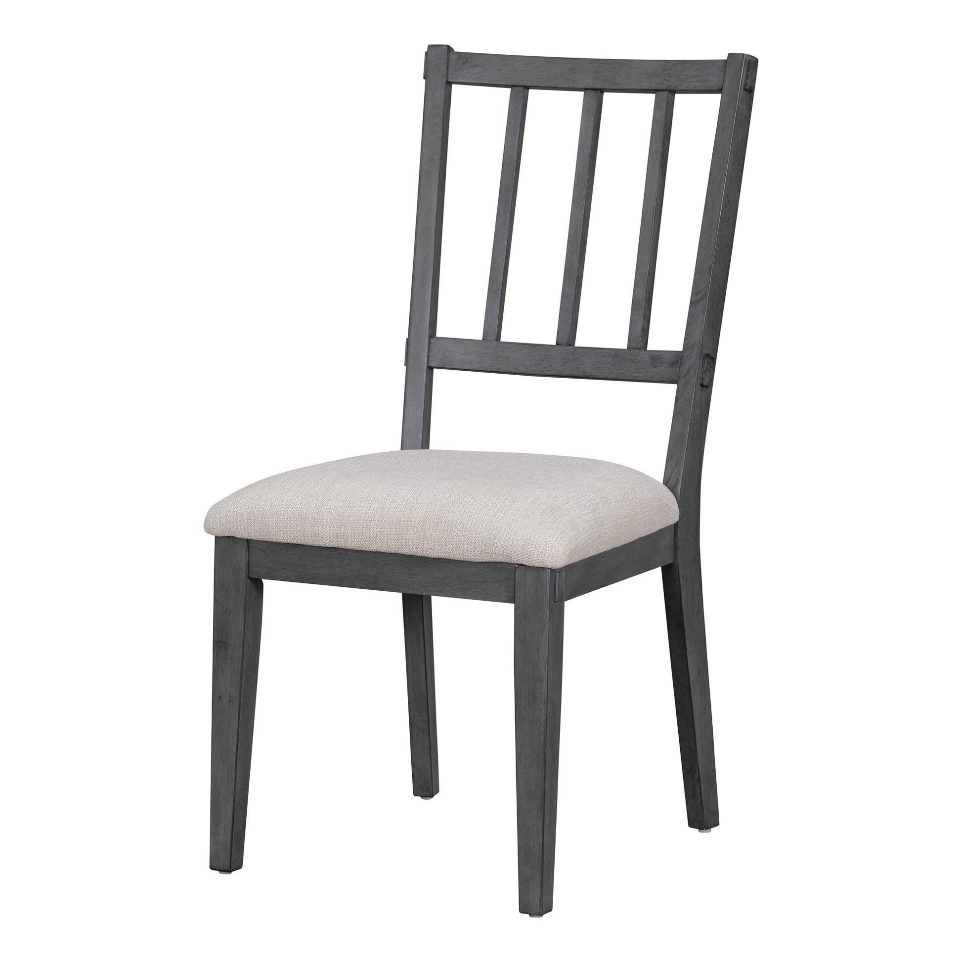 TREXM 5 - piece Rustic Charm Round Dining Set with 3 Upholstered Chairs and Curved Bench for Dining Room, Kitchen and Living Room (Gray) - 1st Choice Furniture Direct
