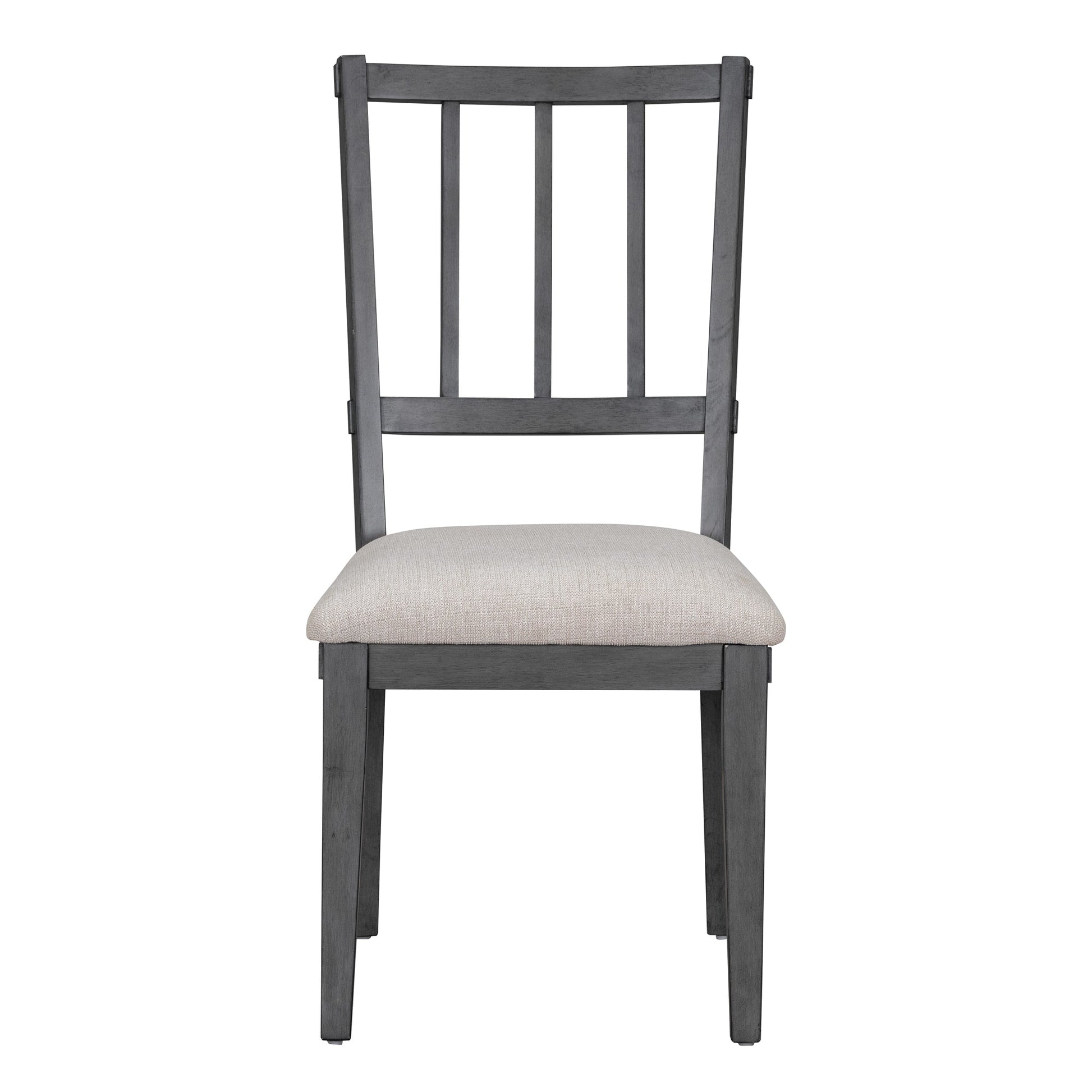 TREXM 5 - piece Rustic Charm Round Dining Set with 3 Upholstered Chairs and Curved Bench for Dining Room, Kitchen and Living Room (Gray) - 1st Choice Furniture Direct