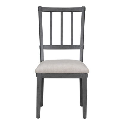 TREXM 5 - piece Rustic Charm Round Dining Set with 3 Upholstered Chairs and Curved Bench for Dining Room, Kitchen and Living Room (Gray) - 1st Choice Furniture Direct