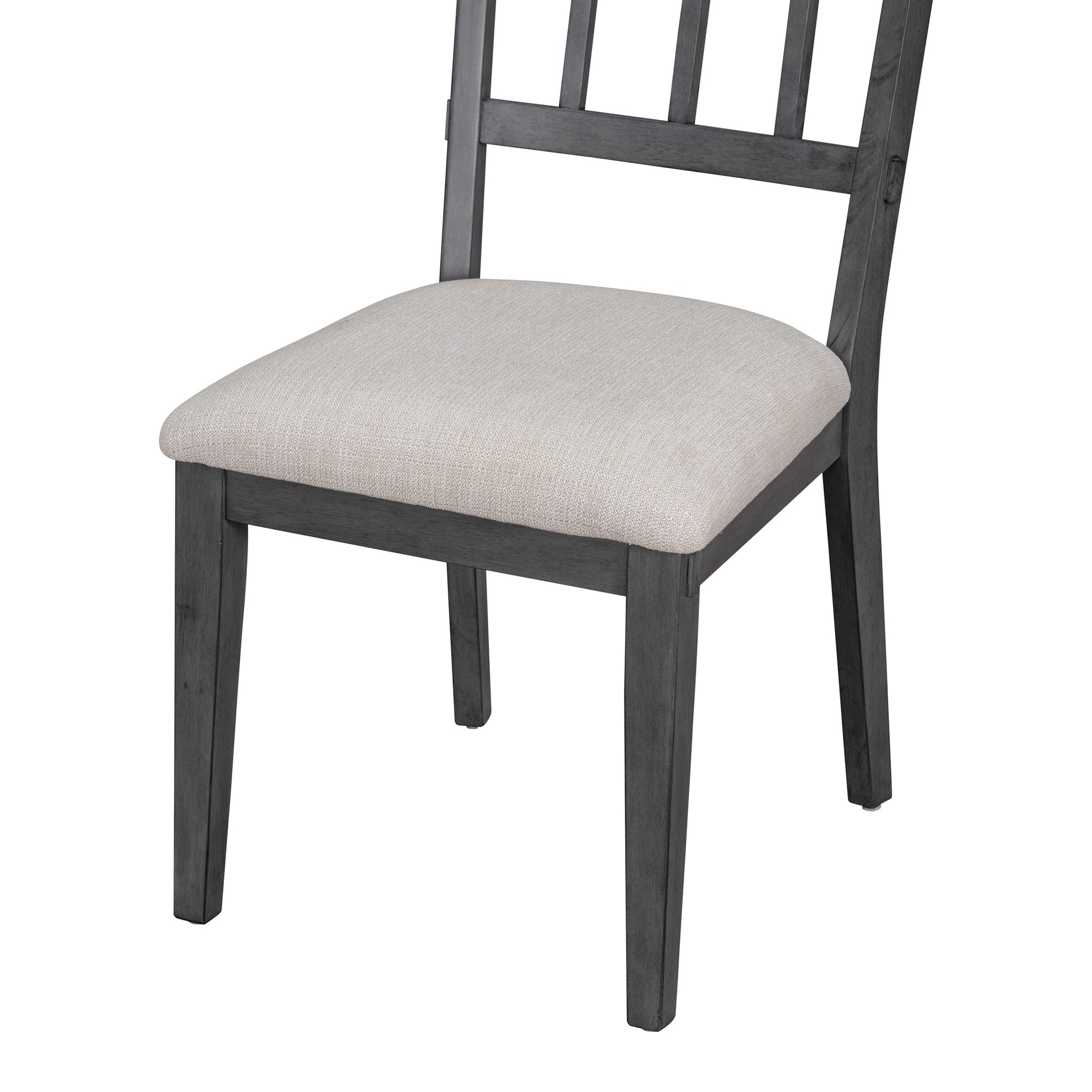 TREXM 5 - piece Rustic Charm Round Dining Set with 3 Upholstered Chairs and Curved Bench for Dining Room, Kitchen and Living Room (Gray) - 1st Choice Furniture Direct