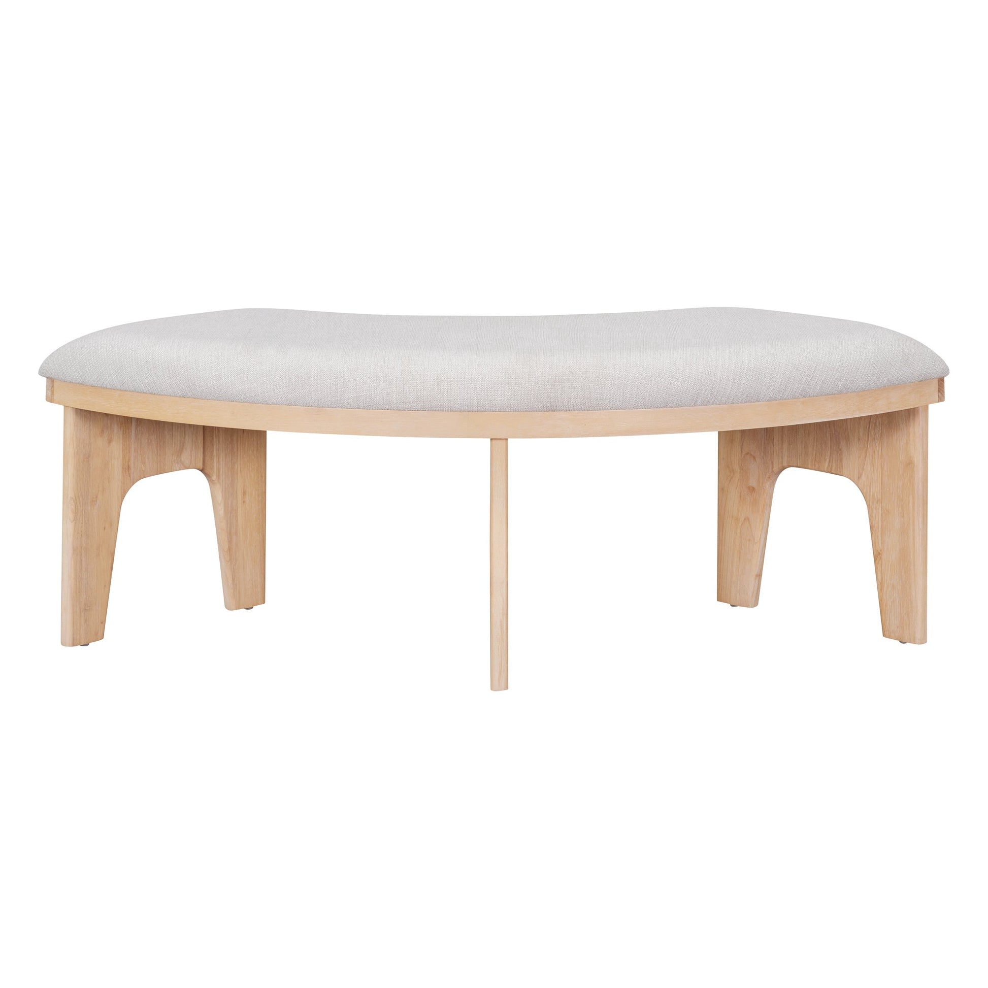 TREXM 5 - piece Rustic Charm Round Dining Set with 3 Upholstered Chairs and Curved Bench for Dining Room, Kitchen and Living Room (Natural) - 1st Choice Furniture Direct