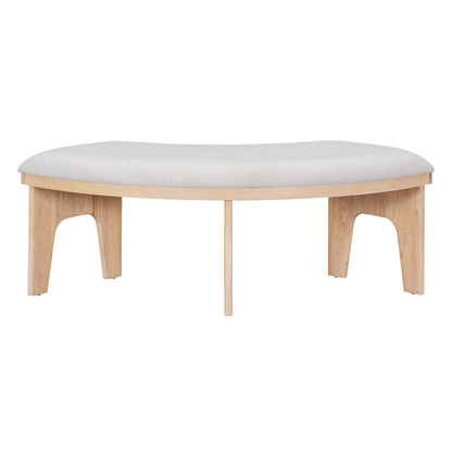 TREXM 5 - piece Rustic Charm Round Dining Set with 3 Upholstered Chairs and Curved Bench for Dining Room, Kitchen and Living Room (Natural) - 1st Choice Furniture Direct