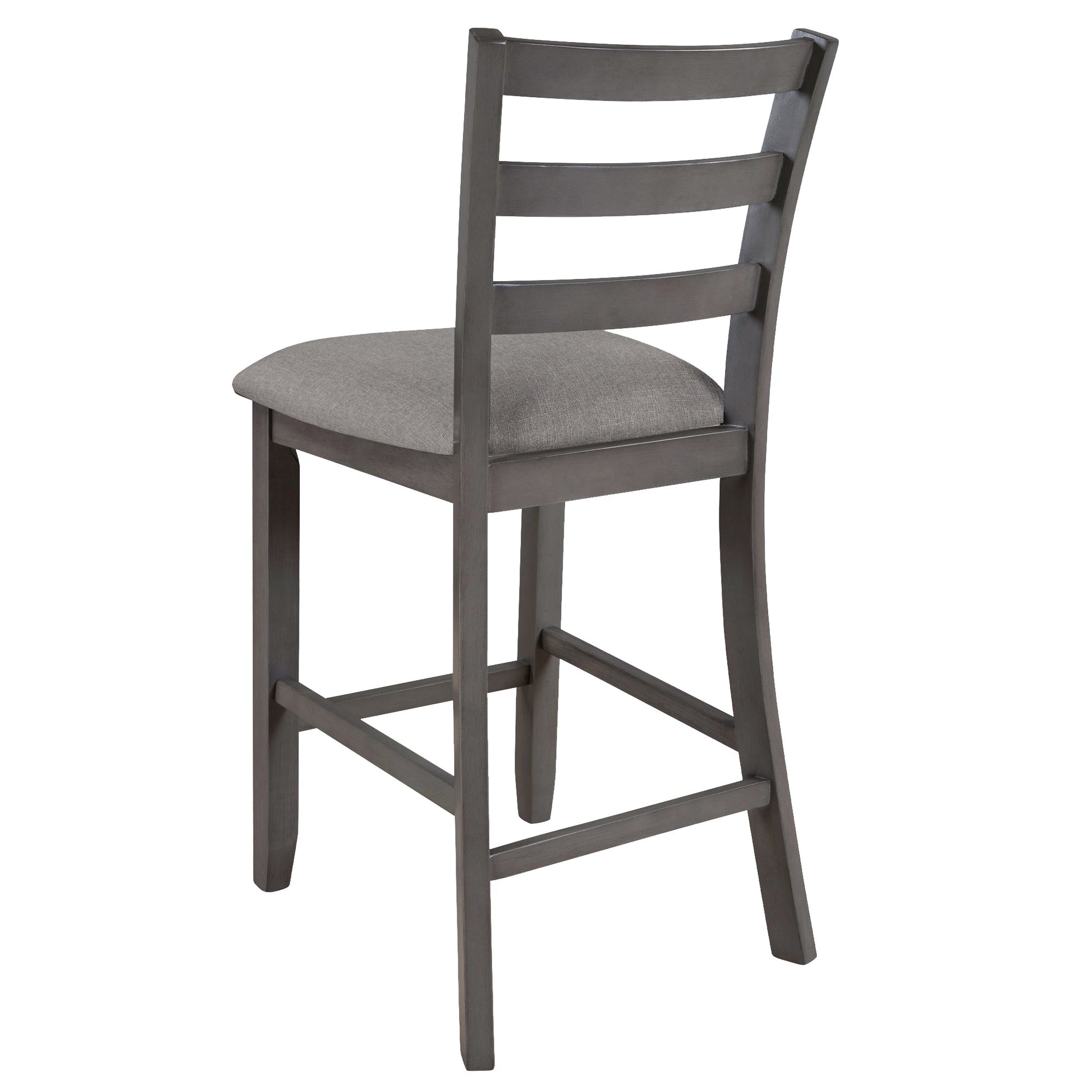 TREXM 5 - Piece Wooden Counter Height Dining Set with Padded Chairs, Storage Shelving, Gray Finish - 1st Choice Furniture Direct