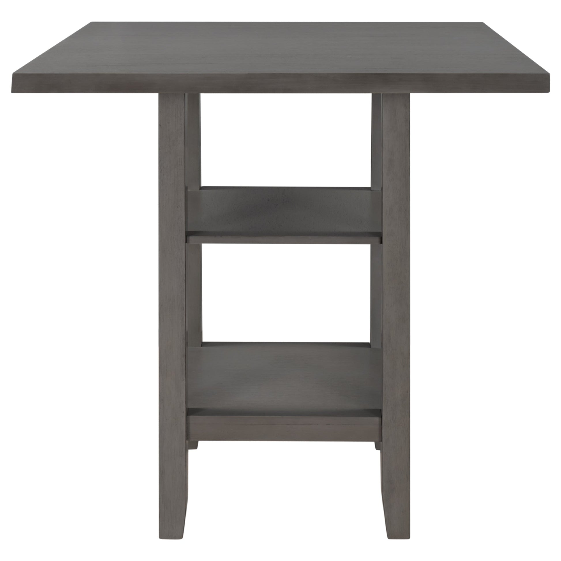 TREXM 5 - Piece Wooden Counter Height Dining Set with Padded Chairs, Storage Shelving, Gray Finish - 1st Choice Furniture Direct