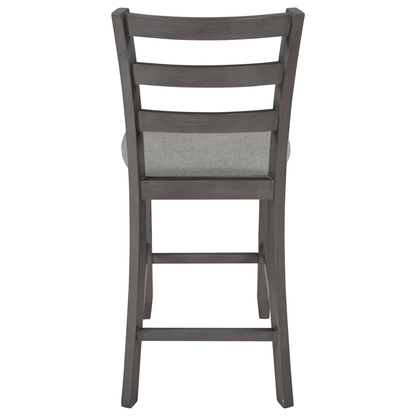 TREXM 5 - Piece Wooden Counter Height Dining Set with Padded Chairs, Storage Shelving, Gray Finish - 1st Choice Furniture Direct