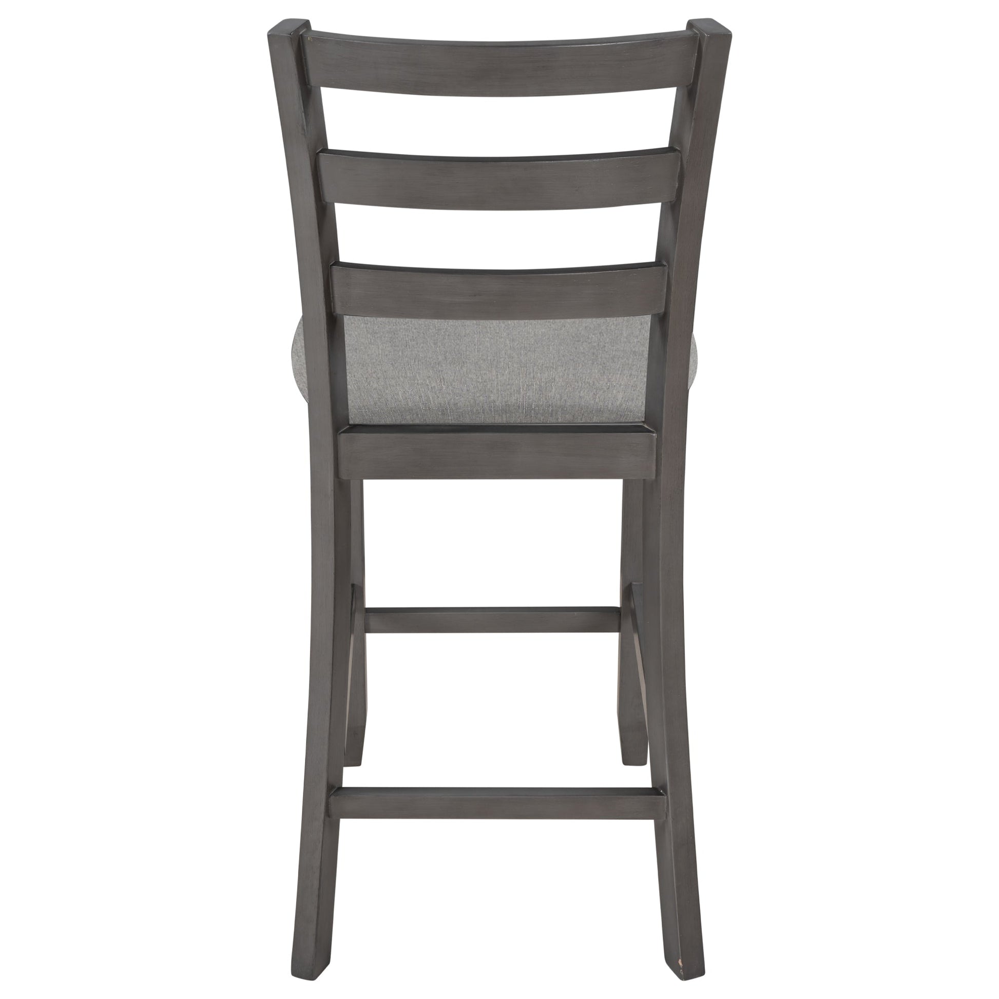 TREXM 5 - Piece Wooden Counter Height Dining Set with Padded Chairs, Storage Shelving, Gray Finish - 1st Choice Furniture Direct