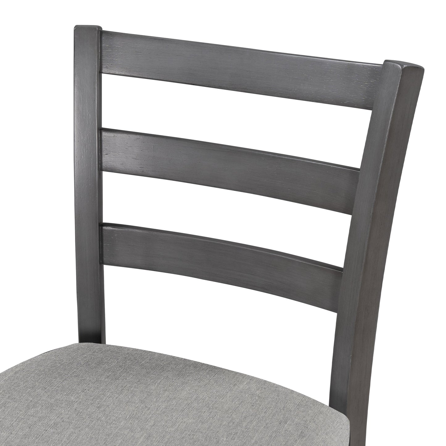 TREXM 5 - Piece Wooden Counter Height Dining Set with Padded Chairs, Storage Shelving, Gray Finish - 1st Choice Furniture Direct