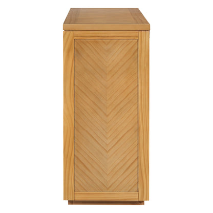 TREXM 55' Console Table, Rustic Wooden Entryway Table with Storage Drawers and Open Shelf, Elegant Sofa Table for Hallway and Living Room (Natural) - 1st Choice Furniture Direct