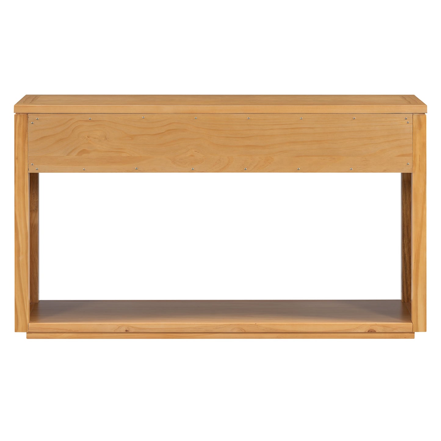 TREXM 55' Console Table, Rustic Wooden Entryway Table with Storage Drawers and Open Shelf, Elegant Sofa Table for Hallway and Living Room (Natural) - 1st Choice Furniture Direct