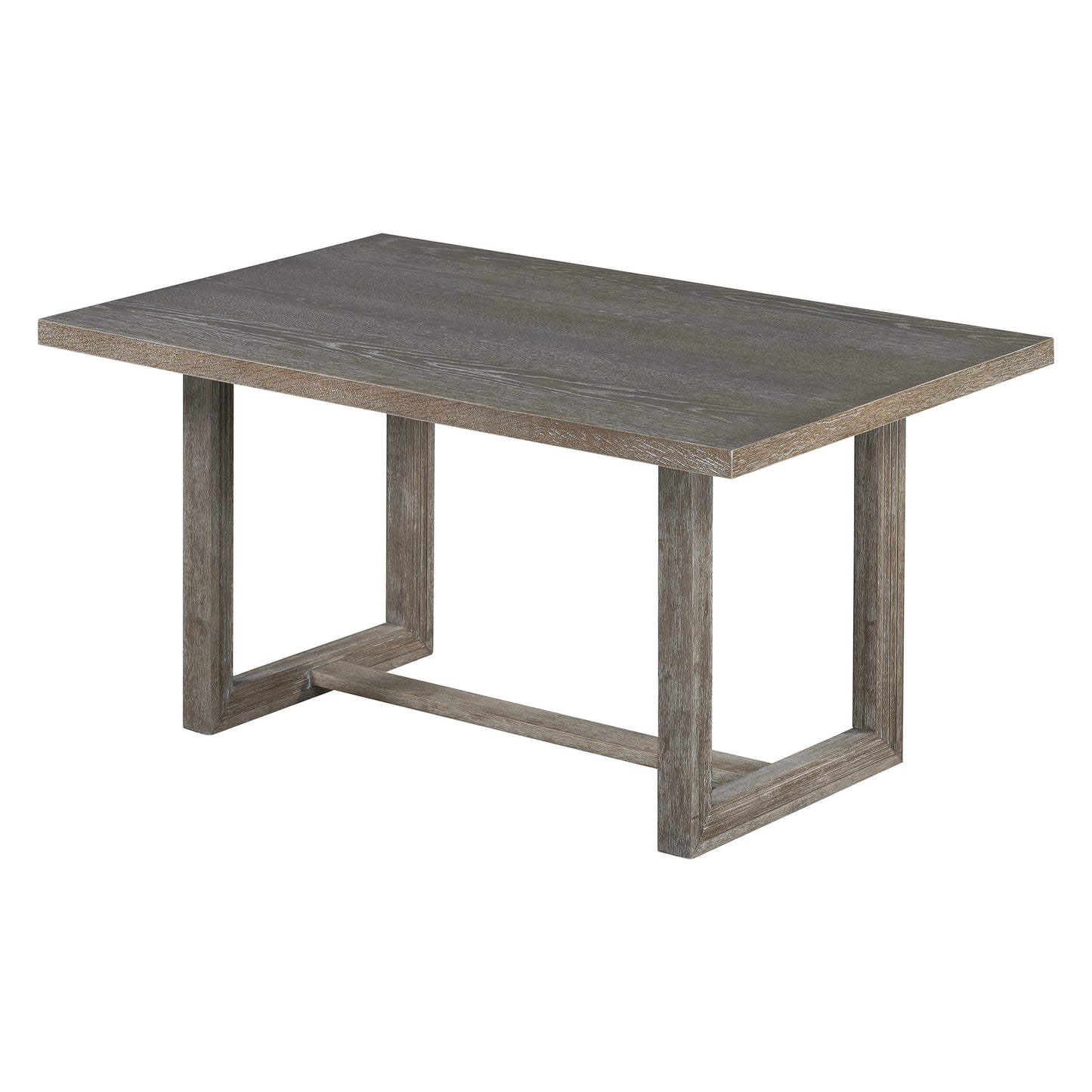 TREXM 6 - Piece Retro Dining Table Set for 6, 60' Wood Kitchen Table and Chairs Set of 4 with Bench Designed Trestle Base for kitchen & Dining Room (Gray) - 1st Choice Furniture Direct