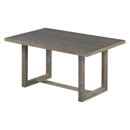 TREXM 6 - Piece Retro Dining Table Set for 6, 60' Wood Kitchen Table and Chairs Set of 4 with Bench Designed Trestle Base for kitchen & Dining Room (Gray) - 1st Choice Furniture Direct