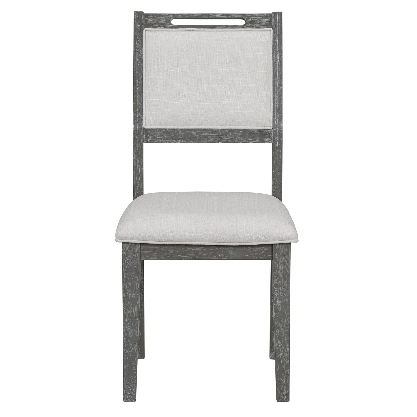 TREXM 6 - Piece Retro Dining Table Set for 6, 60' Wood Kitchen Table and Chairs Set of 4 with Bench Designed Trestle Base for kitchen & Dining Room (Gray) - 1st Choice Furniture Direct