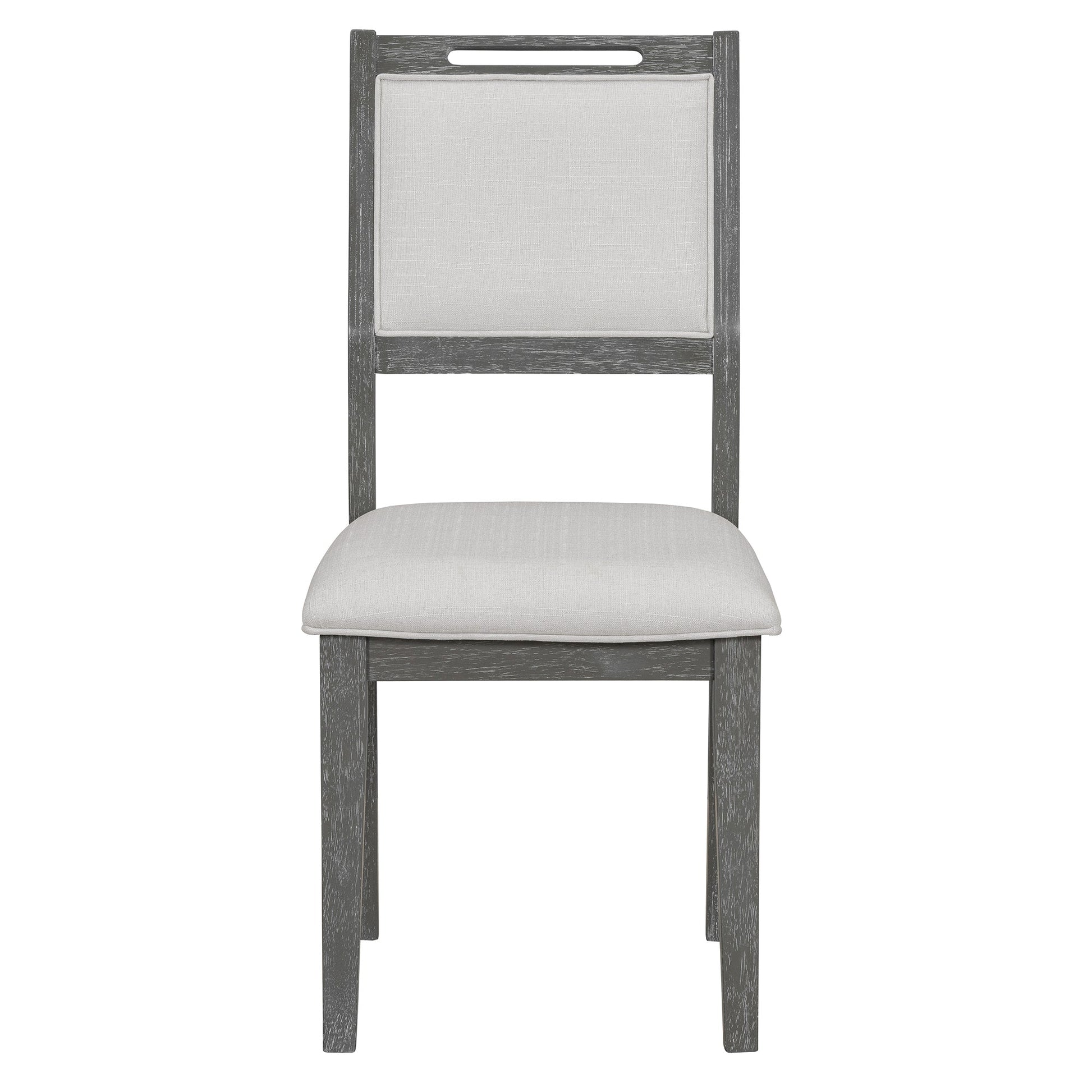 TREXM 6 - Piece Retro Dining Table Set for 6, 60' Wood Kitchen Table and Chairs Set of 4 with Bench Designed Trestle Base for kitchen & Dining Room (Gray) - 1st Choice Furniture Direct