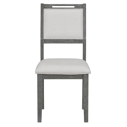 TREXM 6 - Piece Retro Dining Table Set for 6, 60' Wood Kitchen Table and Chairs Set of 4 with Bench Designed Trestle Base for kitchen & Dining Room (Gray) - 1st Choice Furniture Direct