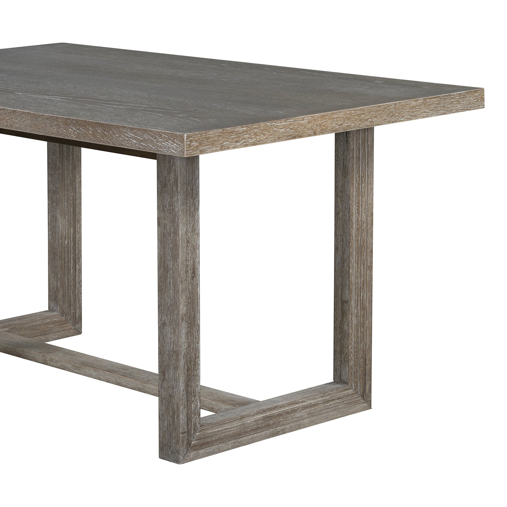 TREXM 6 - Piece Retro Dining Table Set for 6, 60' Wood Kitchen Table and Chairs Set of 4 with Bench Designed Trestle Base for kitchen & Dining Room (Gray) - 1st Choice Furniture Direct