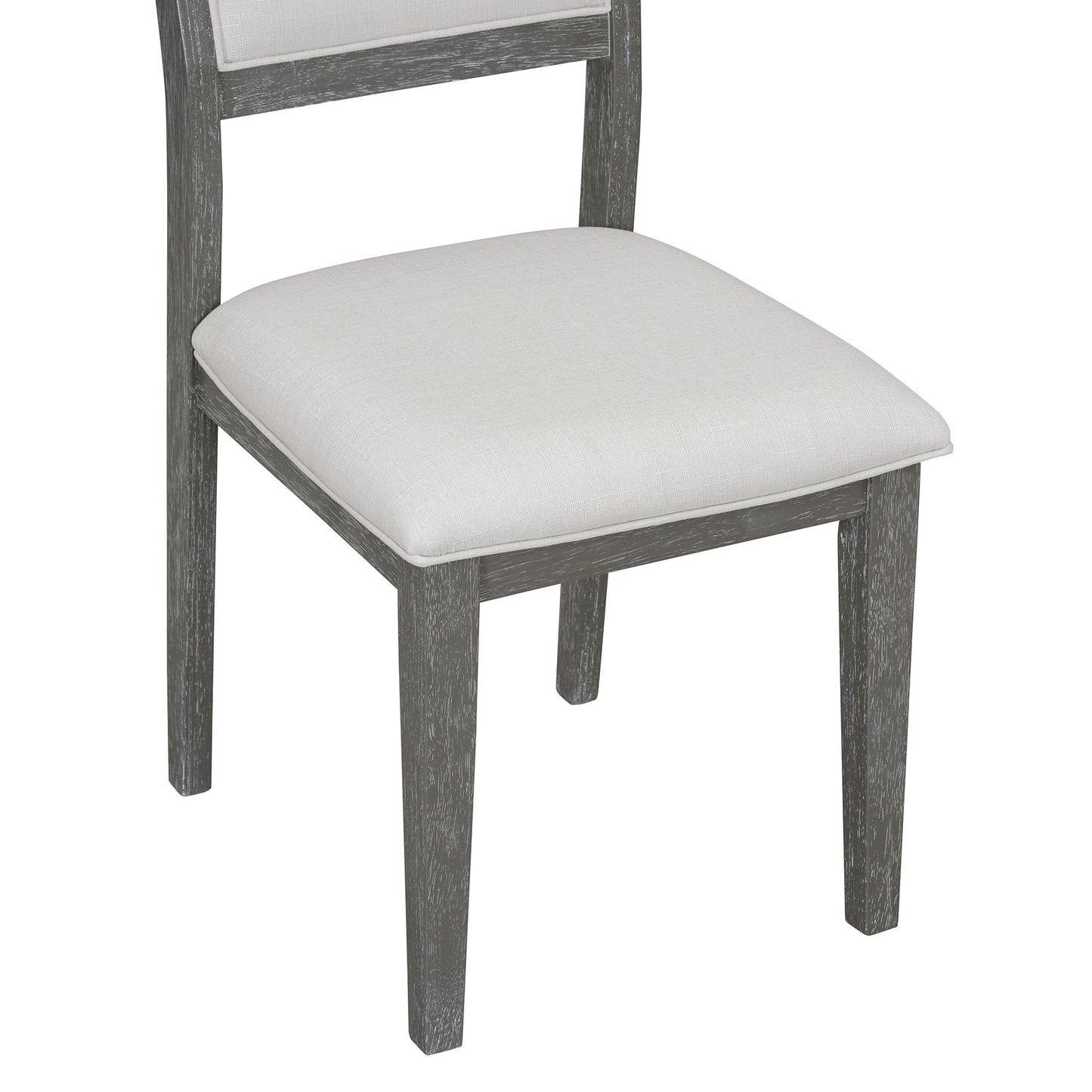 TREXM 6 - Piece Retro Dining Table Set for 6, 60' Wood Kitchen Table and Chairs Set of 4 with Bench Designed Trestle Base for kitchen & Dining Room (Gray) - 1st Choice Furniture Direct