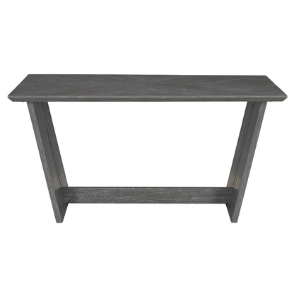 TREXM 6 - Piece Retro Dining Table Set for 6, 60' Wood Kitchen Table and Chairs Set of 4 with Bench Designed Trestle Base for kitchen & Dining Room (Gray) - 1st Choice Furniture Direct