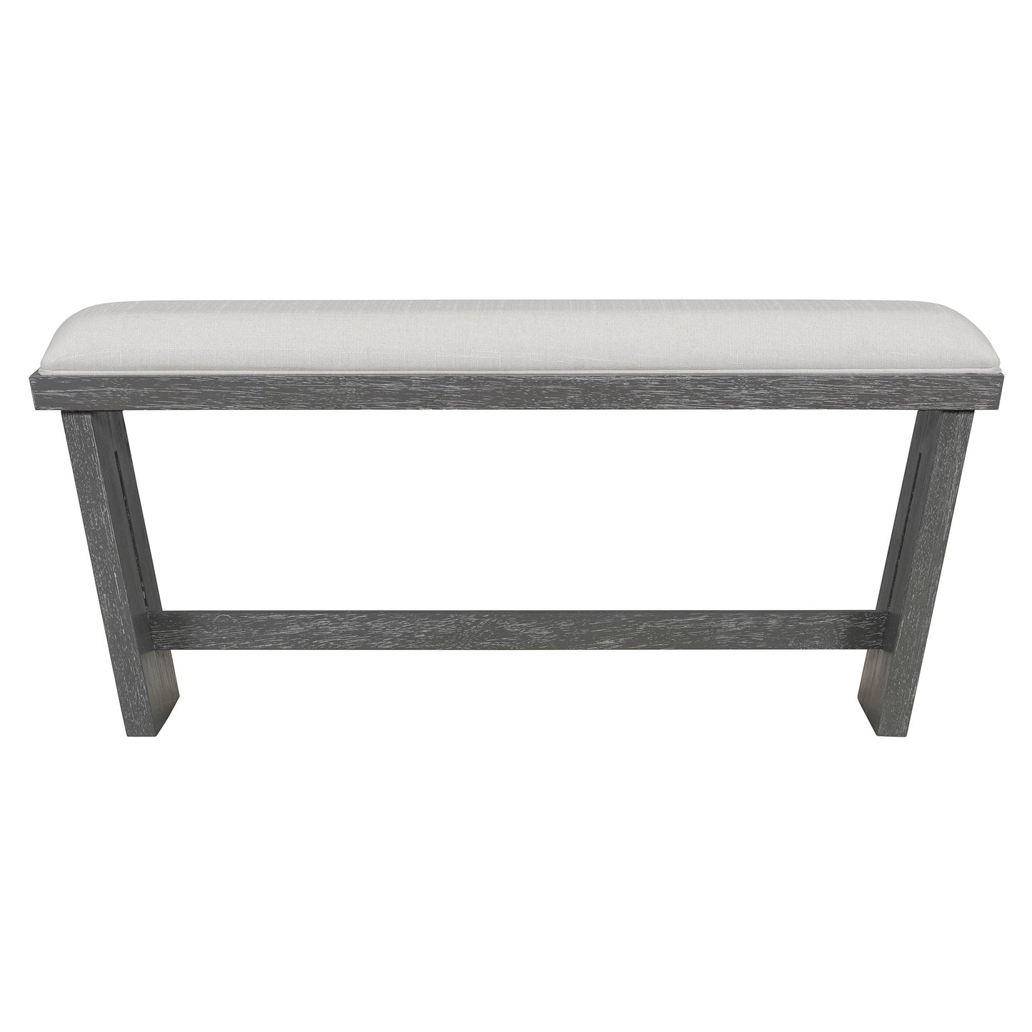 TREXM 6 - Piece Retro Dining Table Set for 6, 60' Wood Kitchen Table and Chairs Set of 4 with Bench Designed Trestle Base for kitchen & Dining Room (Gray) - 1st Choice Furniture Direct
