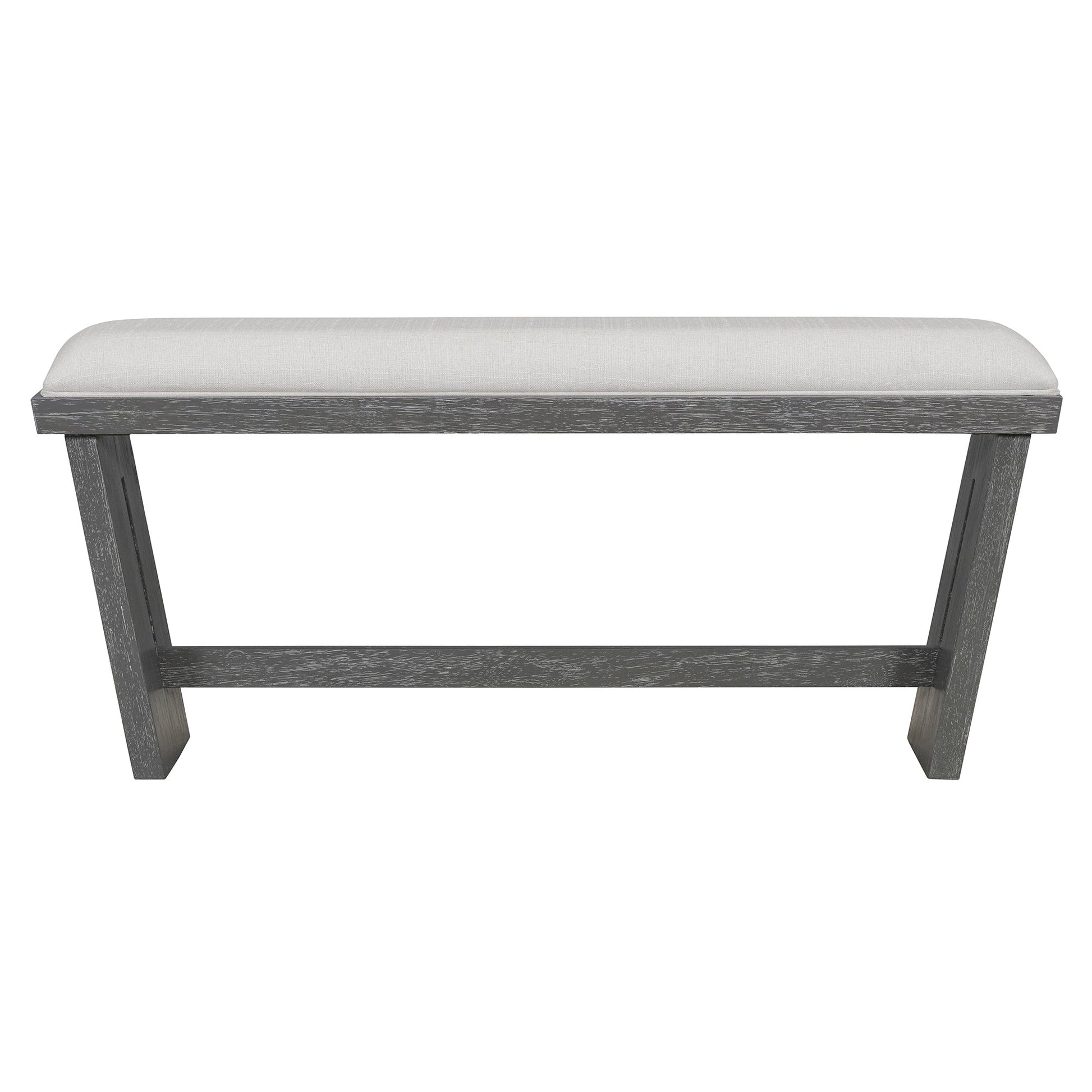 TREXM 6 - Piece Retro Dining Table Set for 6, 60' Wood Kitchen Table and Chairs Set of 4 with Bench Designed Trestle Base for kitchen & Dining Room (Gray) - 1st Choice Furniture Direct