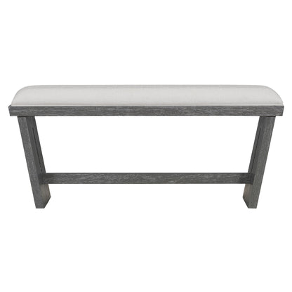 TREXM 6 - Piece Retro Dining Table Set for 6, 60' Wood Kitchen Table and Chairs Set of 4 with Bench Designed Trestle Base for kitchen & Dining Room (Gray) - 1st Choice Furniture Direct