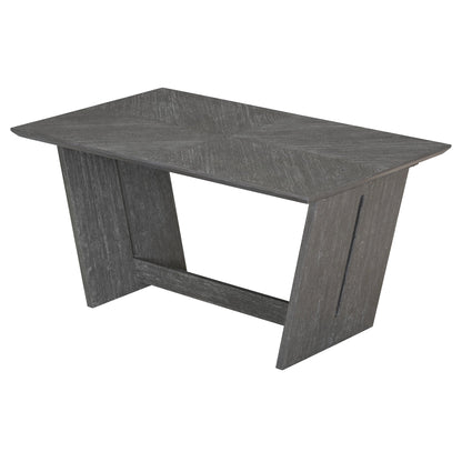 TREXM 6 - Piece Retro Dining Table Set for 6, 60' Wood Kitchen Table and Chairs Set of 4 with Bench Designed Trestle Base for kitchen & Dining Room (Gray) - 1st Choice Furniture Direct