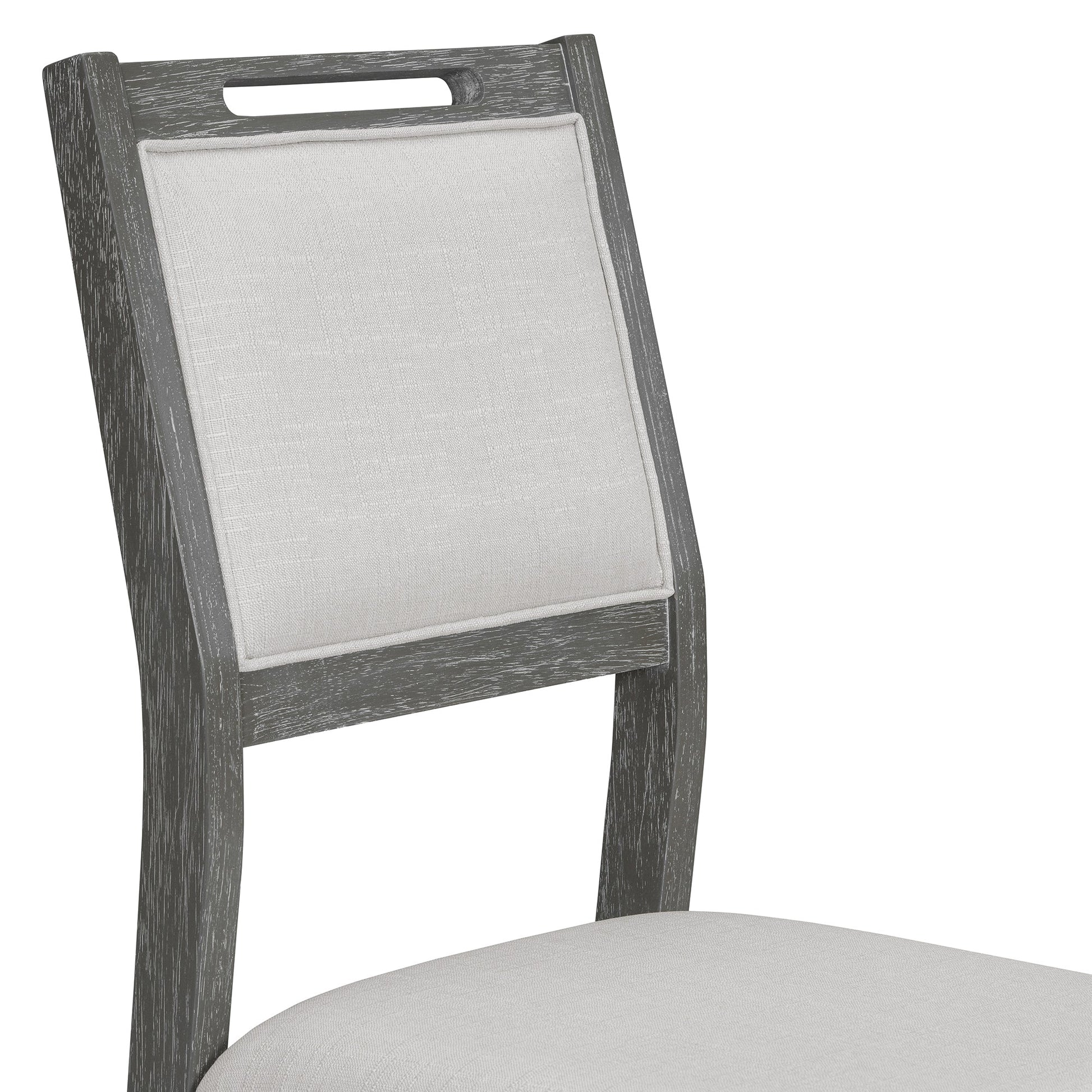 TREXM 6 - Piece Retro Dining Table Set for 6, 60' Wood Kitchen Table and Chairs Set of 4 with Bench Designed Trestle Base for kitchen & Dining Room (Gray) - 1st Choice Furniture Direct
