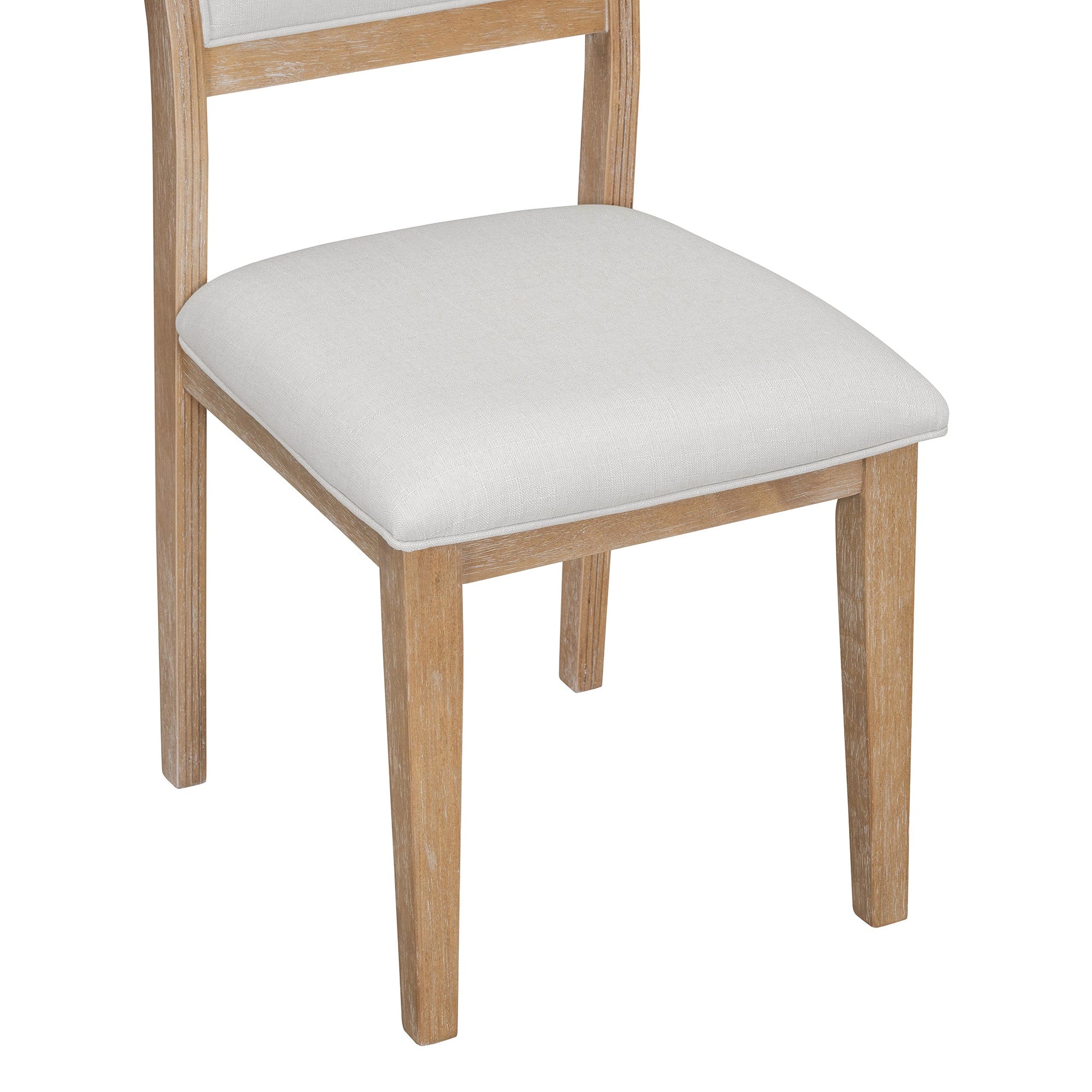 TREXM 6 - Piece Retro Dining Table Set for 6, 60' Wood Kitchen Table and Chairs Set of 4 with Bench Designed Trestle Base for kitchen & Dining Room (Natural Wood Wash) - 1st Choice Furniture Direct