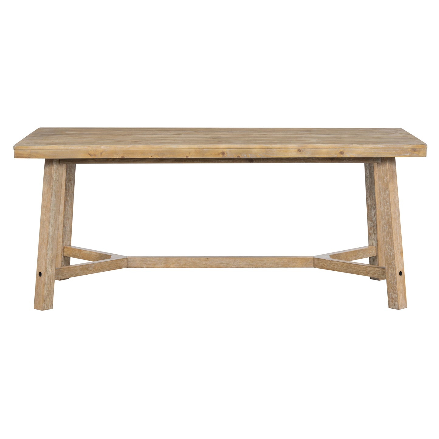 TREXM 6 - piece Retro Farmhouse Style Dining Set, Rectangular Table and 4 Upholstered Chairs with Rattan and Bench for Dining Room and Kitchen (Natural Wood Wash) - 1st Choice Furniture Direct