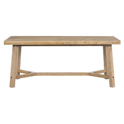 TREXM 6 - piece Retro Farmhouse Style Dining Set, Rectangular Table and 4 Upholstered Chairs with Rattan and Bench for Dining Room and Kitchen (Natural Wood Wash) - 1st Choice Furniture Direct