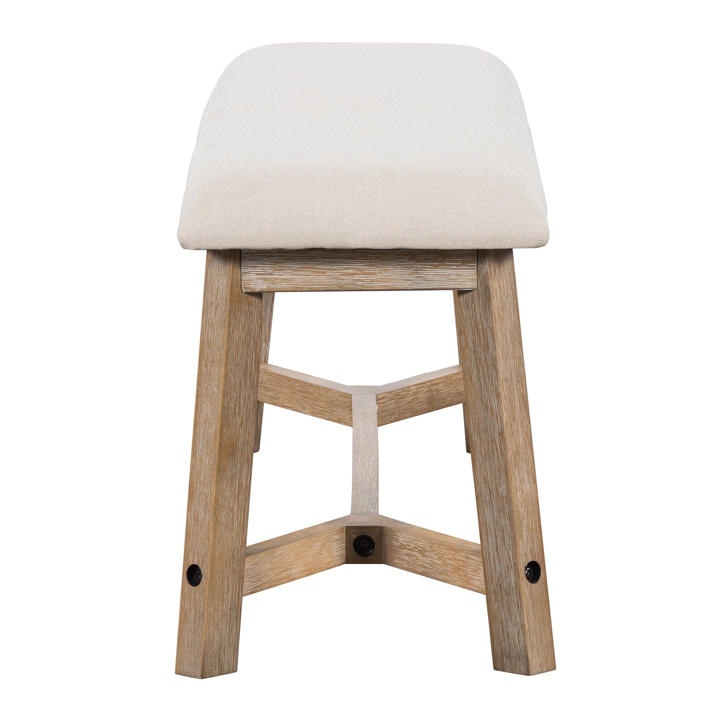 TREXM 6 - piece Retro Farmhouse Style Dining Set, Rectangular Table and 4 Upholstered Chairs with Rattan and Bench for Dining Room and Kitchen (Natural Wood Wash) - 1st Choice Furniture Direct