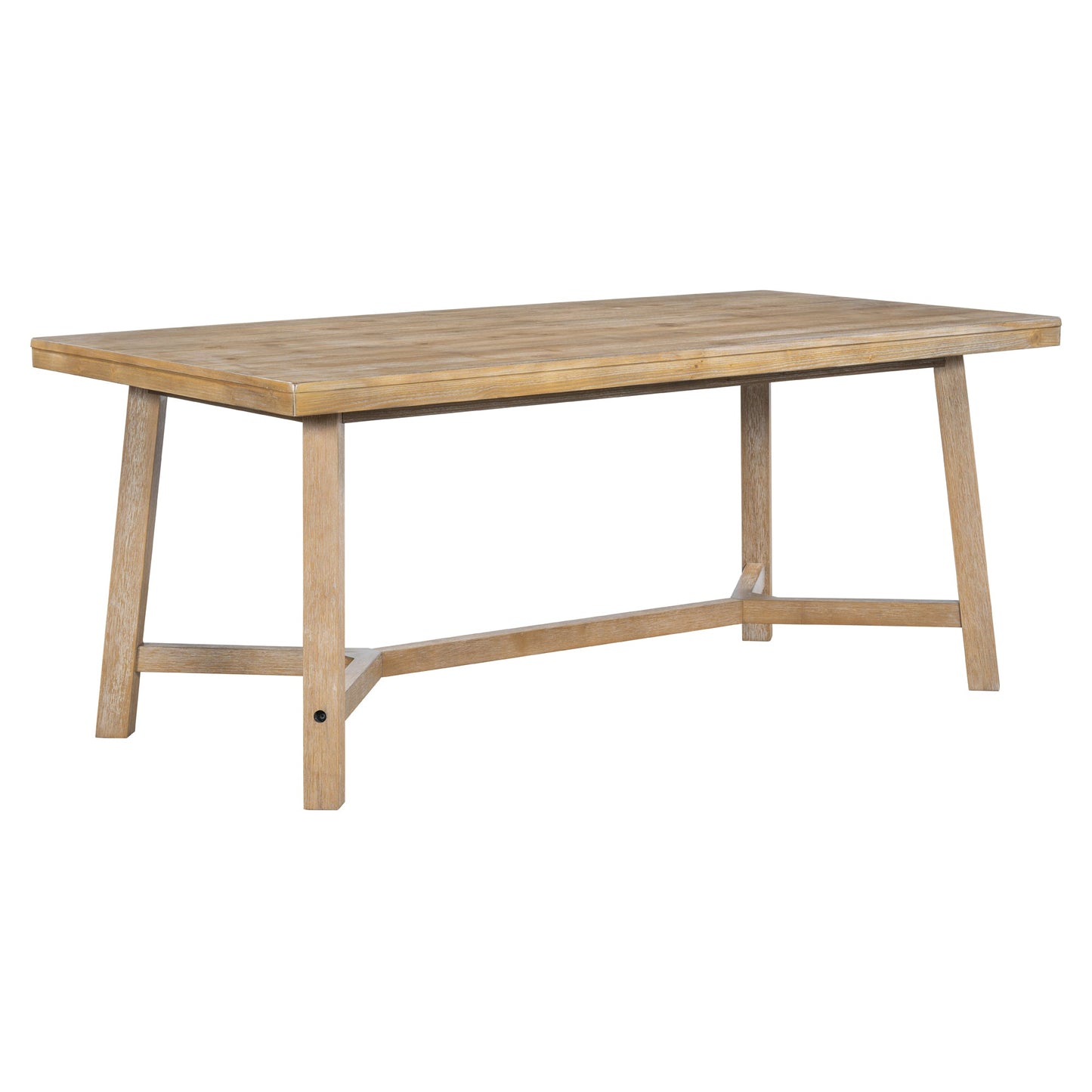 TREXM 6 - piece Retro Farmhouse Style Dining Set, Rectangular Table and 4 Upholstered Chairs with Rattan and Bench for Dining Room and Kitchen (Natural Wood Wash) - 1st Choice Furniture Direct