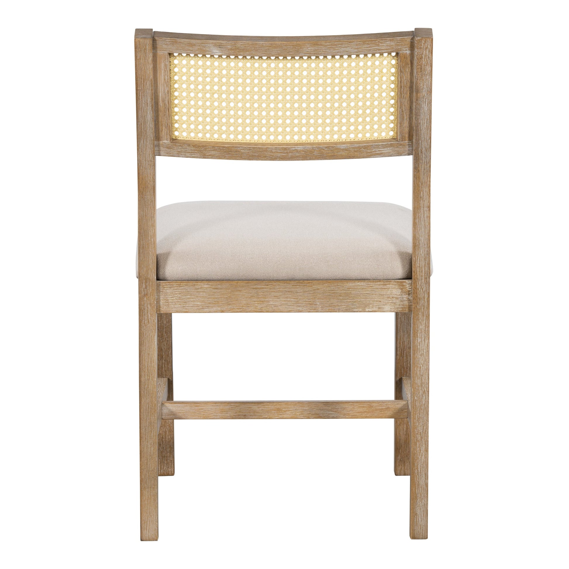 TREXM 6 - piece Retro Farmhouse Style Dining Set, Rectangular Table and 4 Upholstered Chairs with Rattan and Bench for Dining Room and Kitchen (Natural Wood Wash) - 1st Choice Furniture Direct