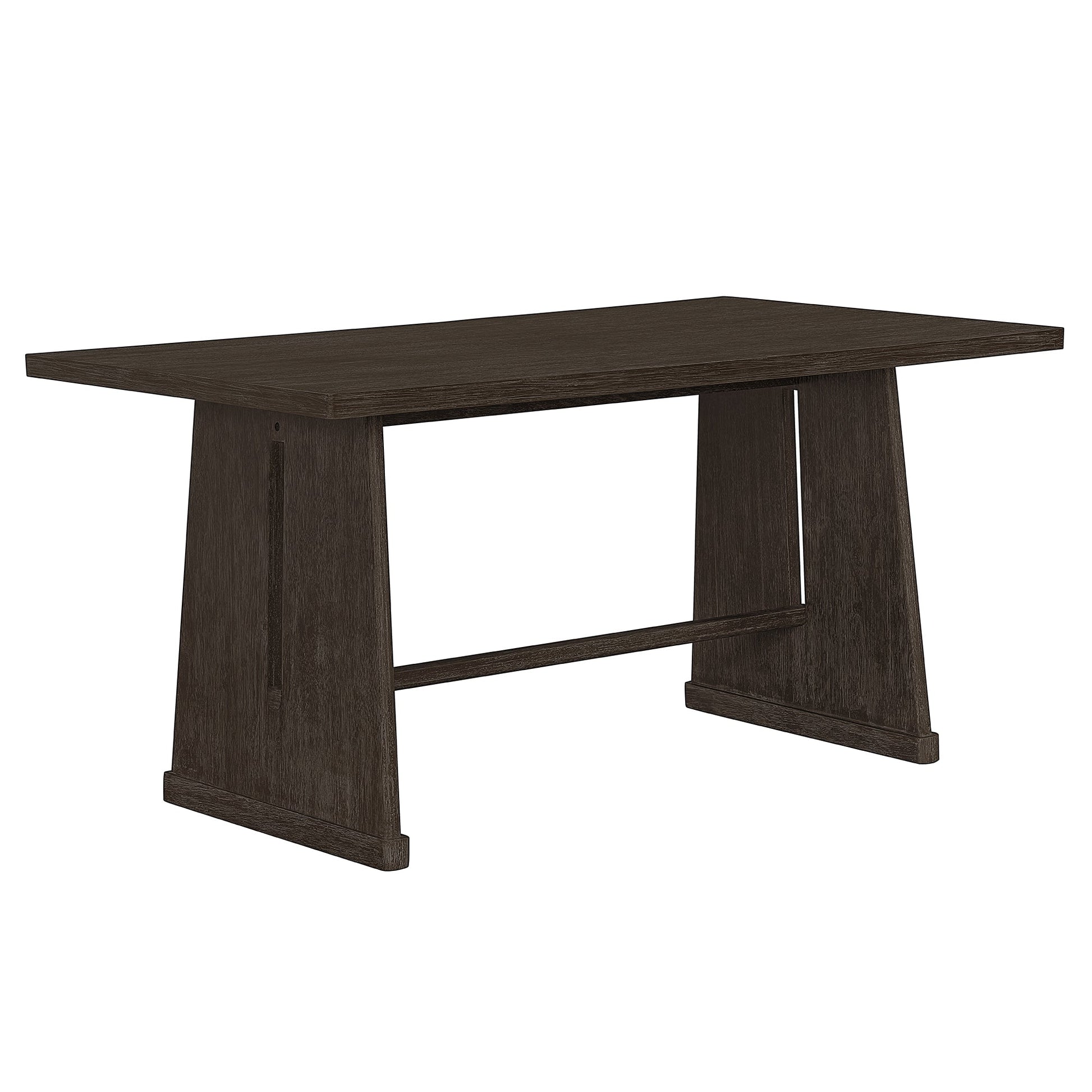 TREXM 6 - Piece Rustic Farmhouse Dining Table Set with Wire Brushed Design, Rectangular Dining Table with Trapezoid Legs, 4 Upholstered Linen Chairs & 1 Padded Bench for Dining Room & Kitchen (Espresso) - 1st Choice Furniture Direct