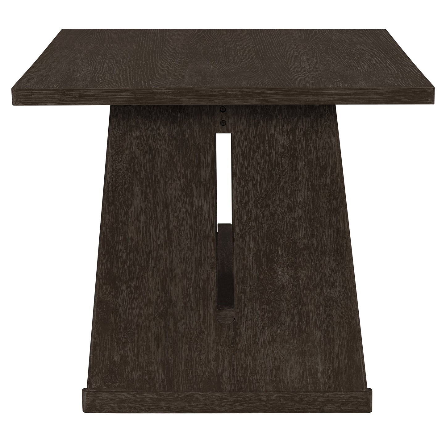 TREXM 6 - Piece Rustic Farmhouse Dining Table Set with Wire Brushed Design, Rectangular Dining Table with Trapezoid Legs, 4 Upholstered Linen Chairs & 1 Padded Bench for Dining Room & Kitchen (Espresso) - 1st Choice Furniture Direct