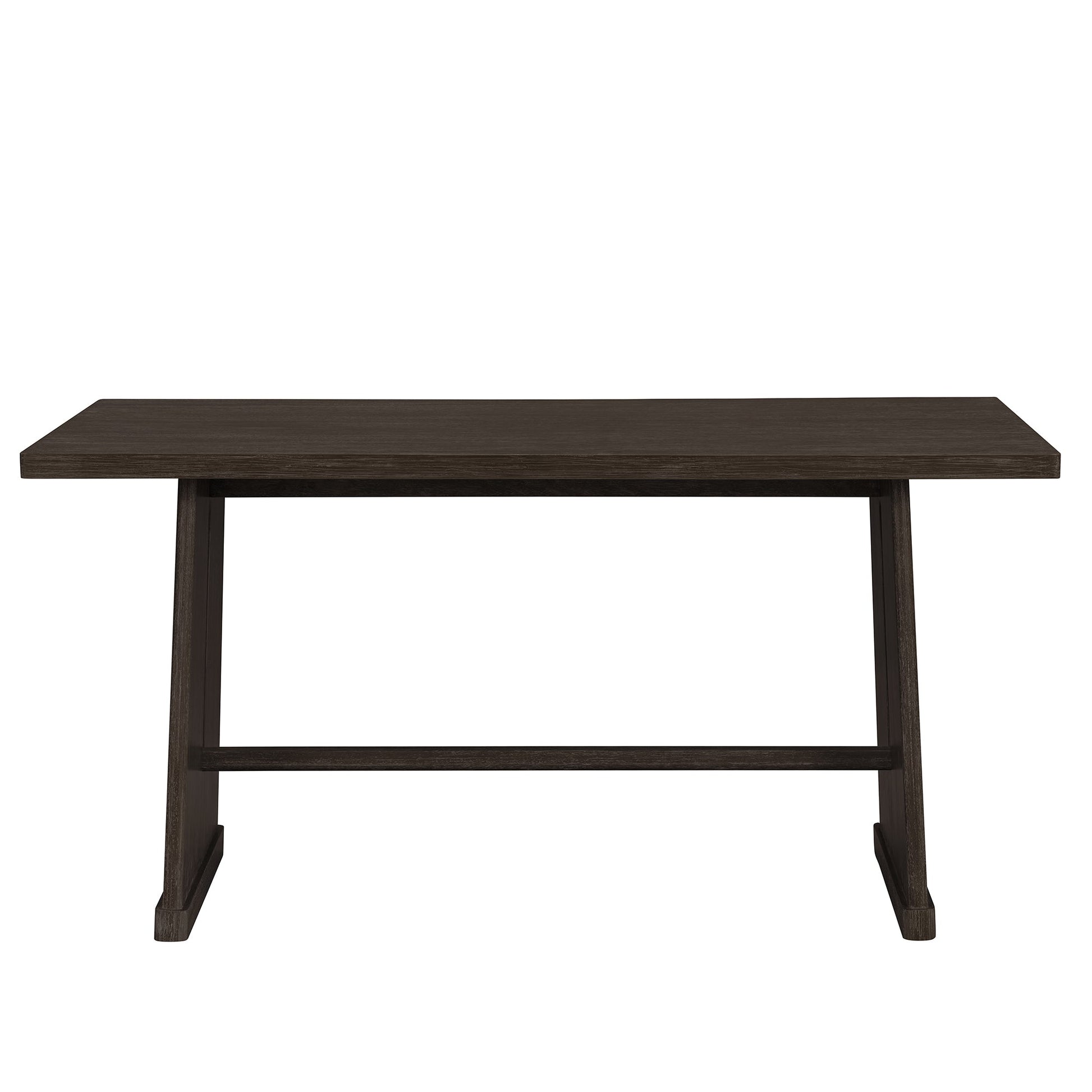 TREXM 6 - Piece Rustic Farmhouse Dining Table Set with Wire Brushed Design, Rectangular Dining Table with Trapezoid Legs, 4 Upholstered Linen Chairs & 1 Padded Bench for Dining Room & Kitchen (Espresso) - 1st Choice Furniture Direct