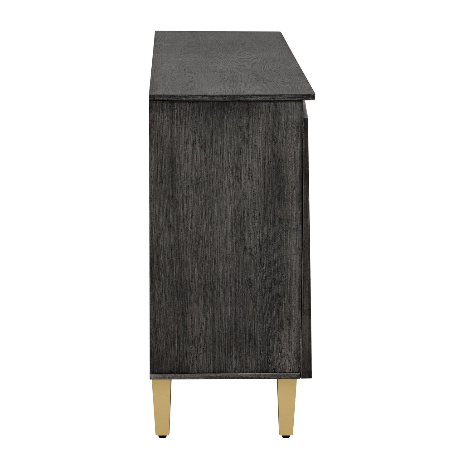 TREXM 60' Retro Buffet Cabinet with Storage, 4 - Door Vintage Sideboard Cabinet with Dimensional Effect Doors and Adjustable Shelves for Dining Room, Kitchen, and Living Room (Light and Dark Gray) - 1st Choice Furniture Direct