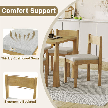 TREXM 7 - Piece Retro Dining Table Set for 6, Wood Dining Table Set for 6 with Upholstered Chairs for kitchen & Dining Room (Natural Wood Wash) - 1st Choice Furniture Direct