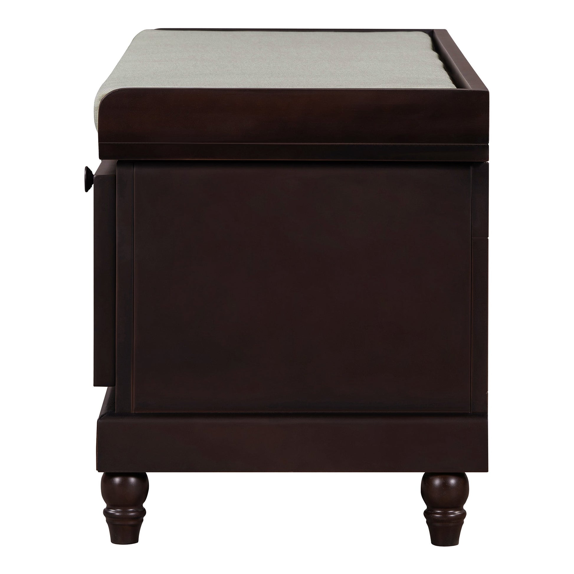 TREXM Classic Shoe Bench with Cushion and Three Drawers, Fluted Entryway Bench with Storage for Living Room, Entryway, and Hallways (Espresso, OLD SKU:N715P207812P ) - 1st Choice Furniture Direct