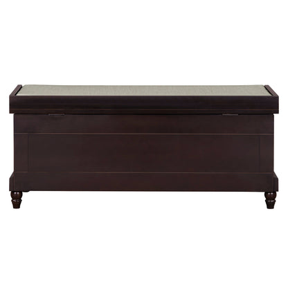 TREXM Classic Shoe Bench with Cushion and Three Drawers, Fluted Entryway Bench with Storage for Living Room, Entryway, and Hallways (Espresso, OLD SKU:N715P207812P ) - 1st Choice Furniture Direct