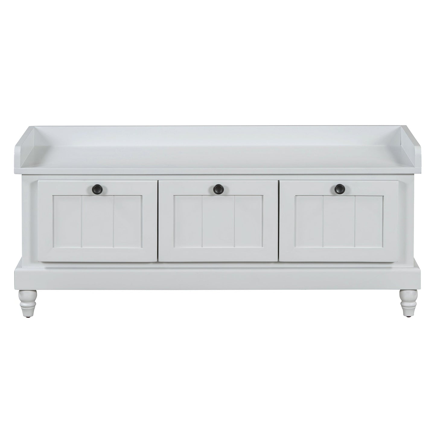 TREXM Classic Shoe Bench with Cushion and Three Drawers, Fluted Entryway Bench with Storage for Living Room, Entryway, and Hallways (Light Gray, OLD SKU: N715P207812E ) - 1st Choice Furniture Direct