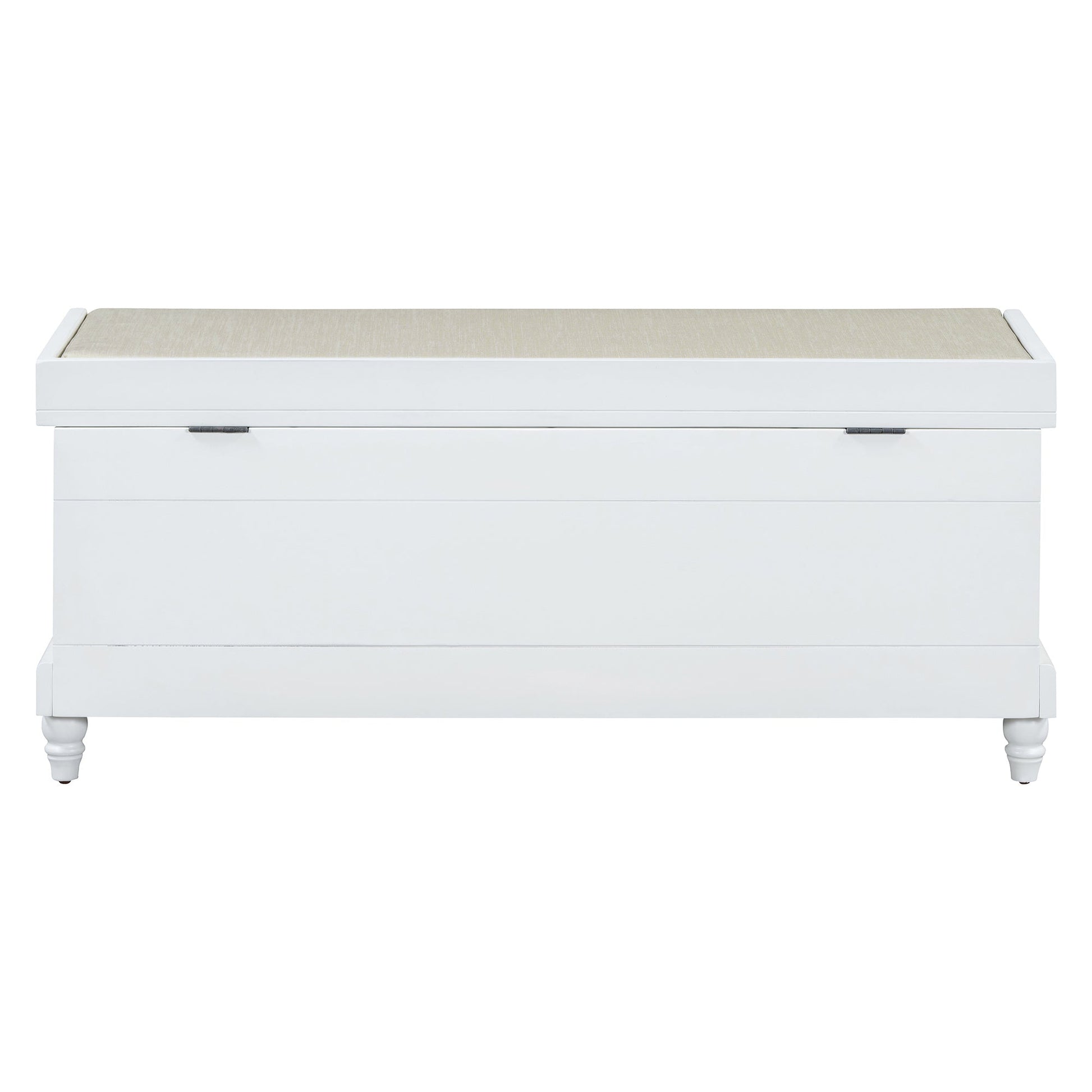 TREXM Classic Shoe Bench with Cushion and Three Drawers, Fluted Entryway Bench with Storage for Living Room, Entryway, and Hallways (White,OLD SKU: N715P207812K) - 1st Choice Furniture Direct