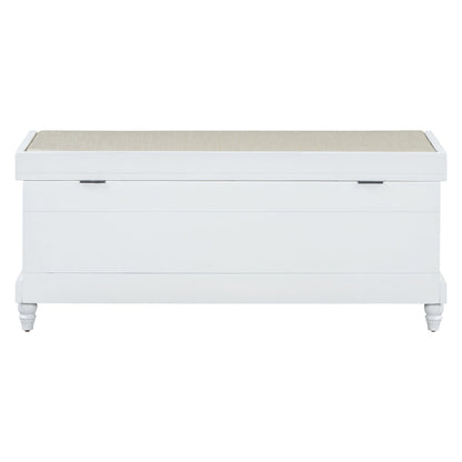 TREXM Classic Shoe Bench with Cushion and Three Drawers, Fluted Entryway Bench with Storage for Living Room, Entryway, and Hallways (White,OLD SKU: N715P207812K) - 1st Choice Furniture Direct