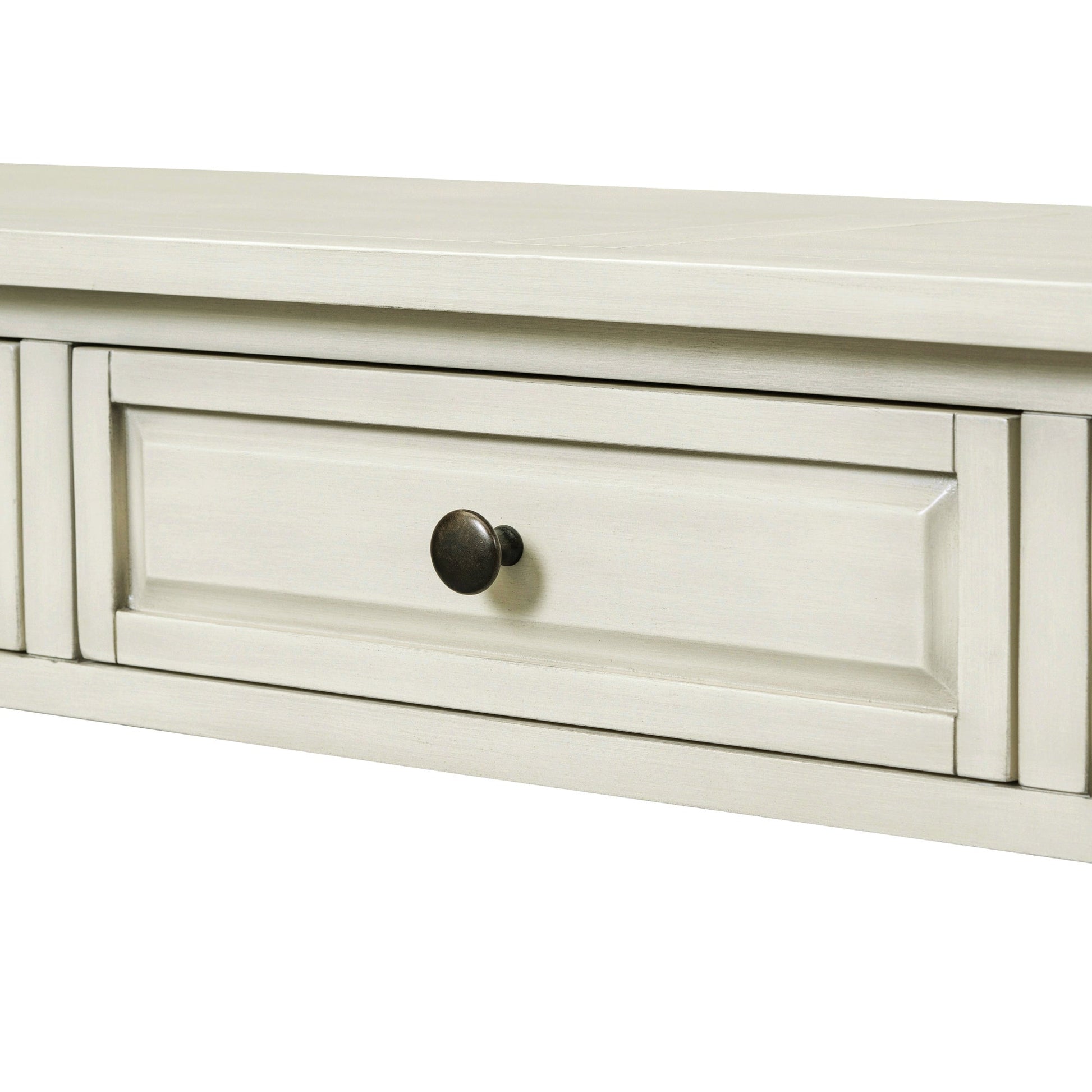 TREXM Console Table 63' Long Console Table with Drawers and Shelf for Entryway, Hallway, Living Room (Antique White, OLD SKU: WF314993AAK) - 1st Choice Furniture Direct