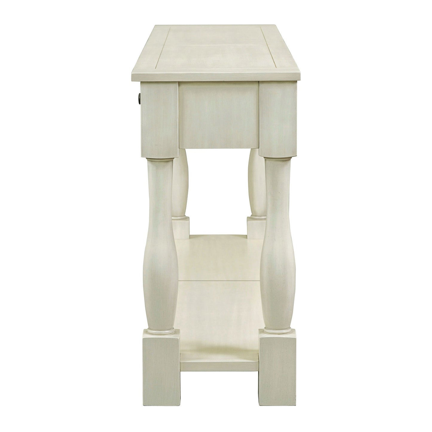 TREXM Console Table 63' Long Console Table with Drawers and Shelf for Entryway, Hallway, Living Room (Antique White, OLD SKU: WF314993AAK) - 1st Choice Furniture Direct